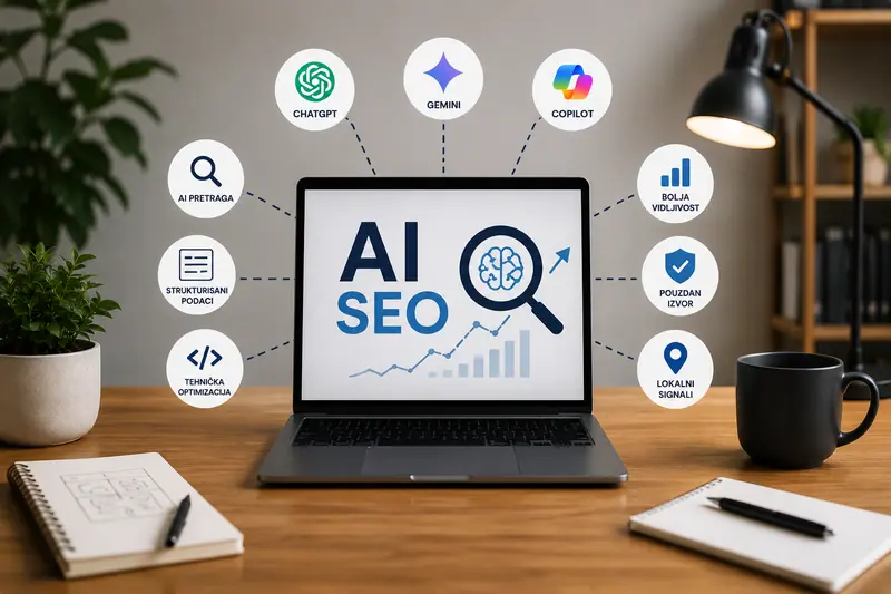 AI SEO optimizacija web sajta za ChatGPT, Gemini, Copilot i AI pretragu